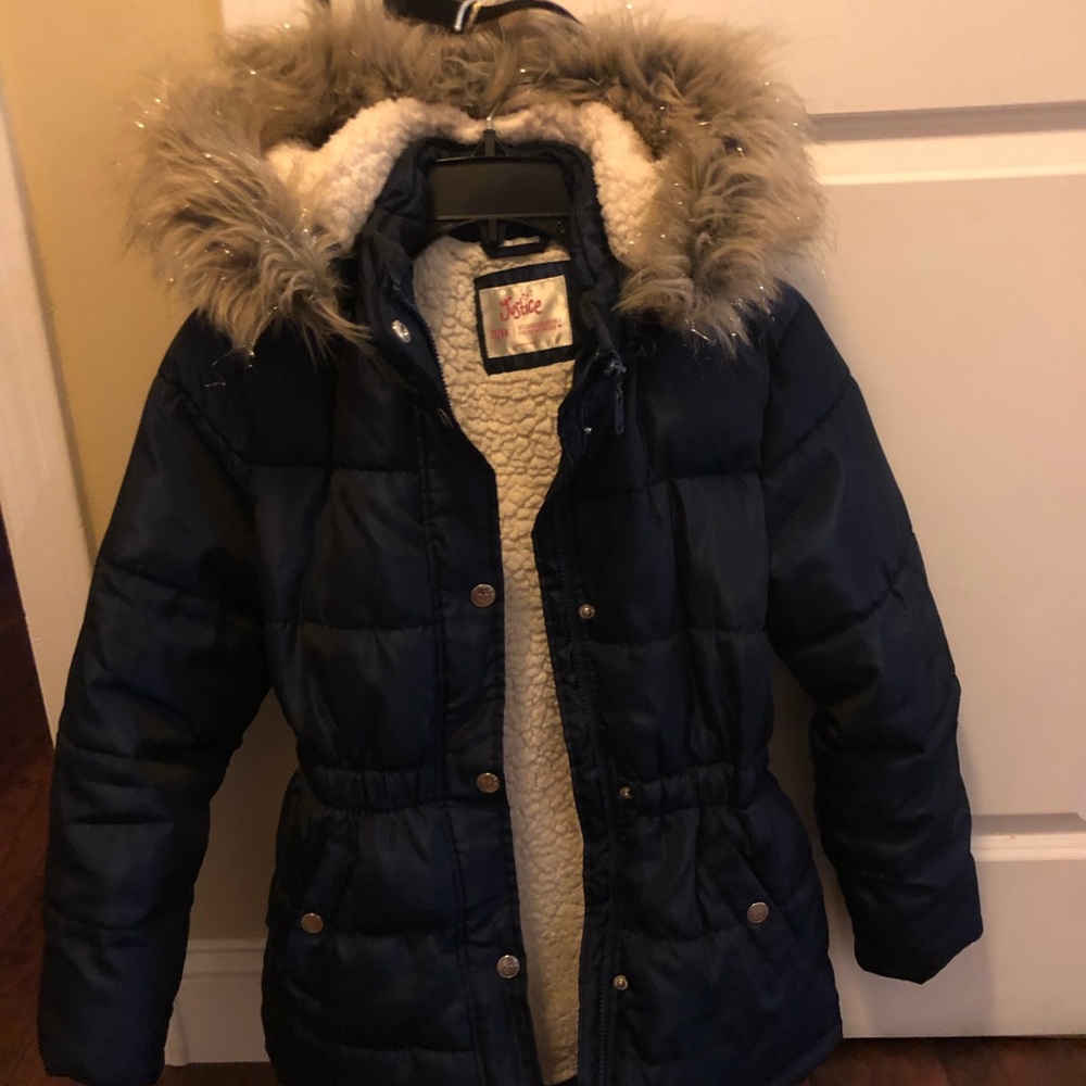 Justice 12/14 Navy Blue puffer coat!